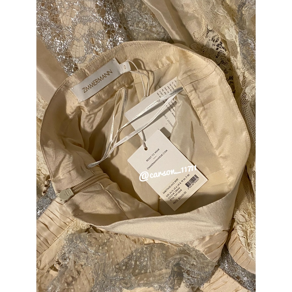 Zimmermann Sabotage Tiered Ruffle Lace Skirt 0 - Picture 10 of 13